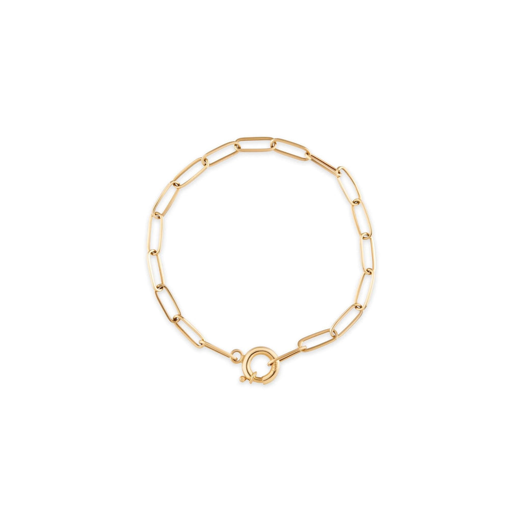 14K Solid Gold Paperclip Chain Bracelet – Dainty Minimalist Real Gold Jewelry