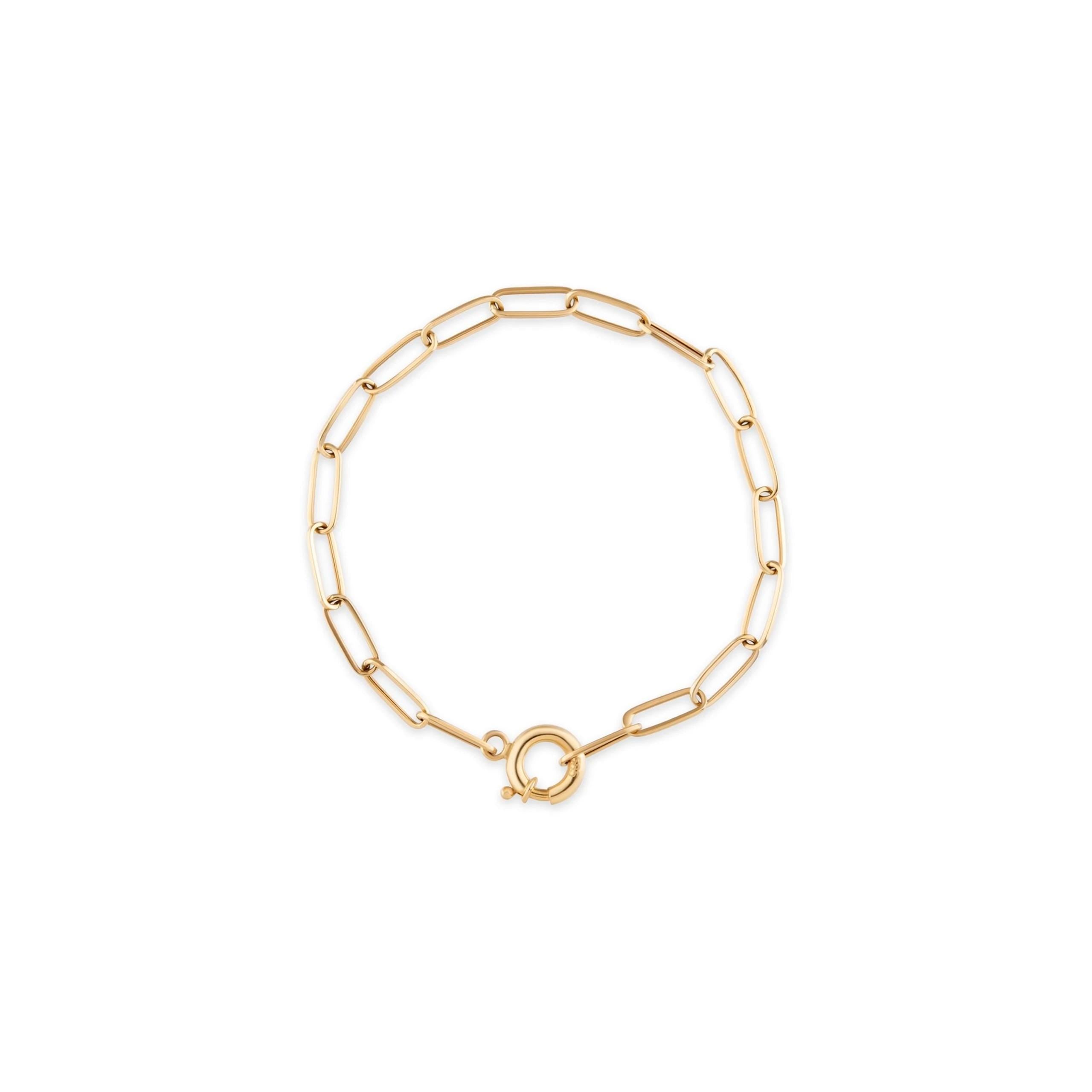 14K Solid Gold Paperclip Chain Bracelet – Dainty Minimalist Real Gold Jewelry