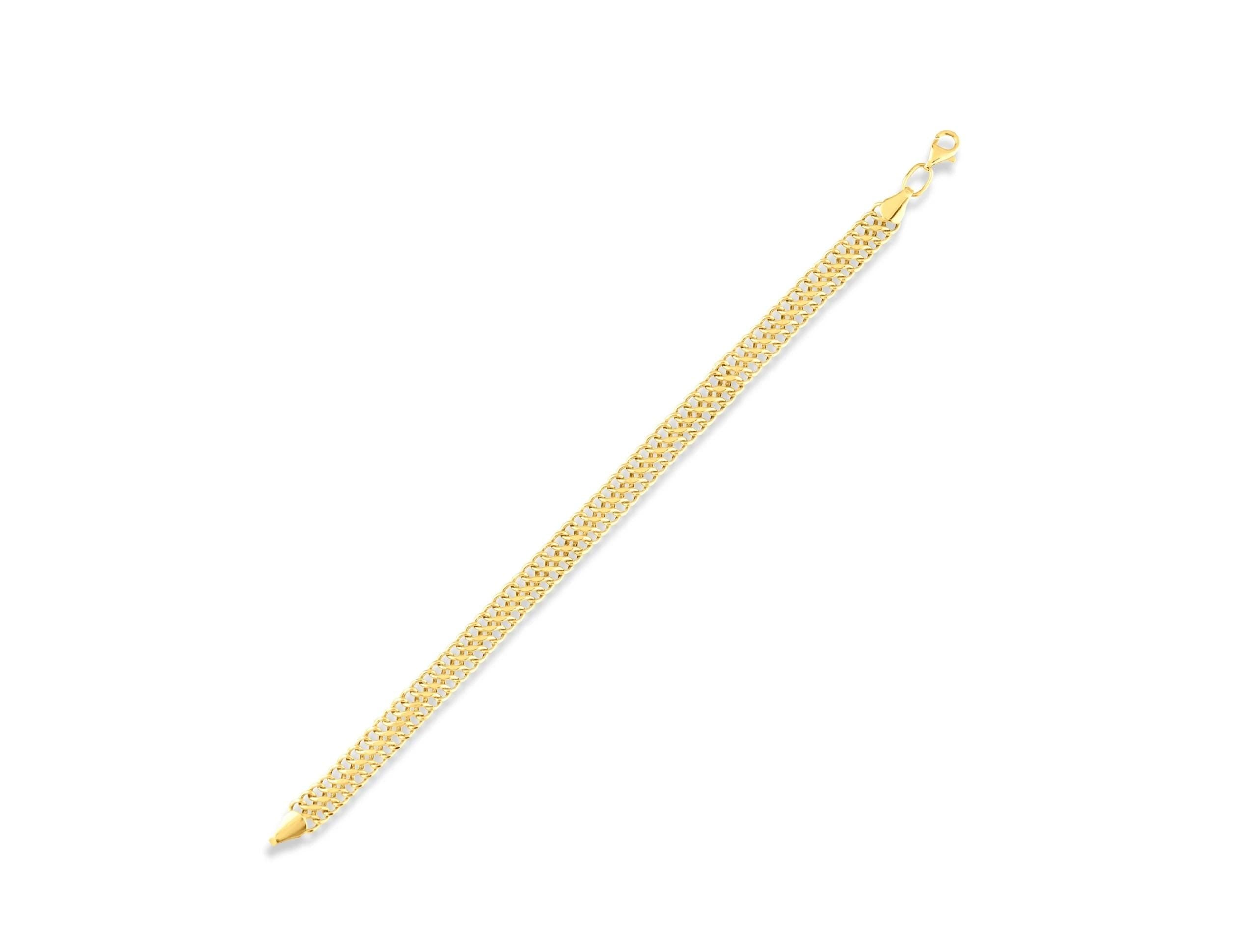 14K Solid Gold Cuban Chain Bracelet - Real Gold Unisex Bracelet