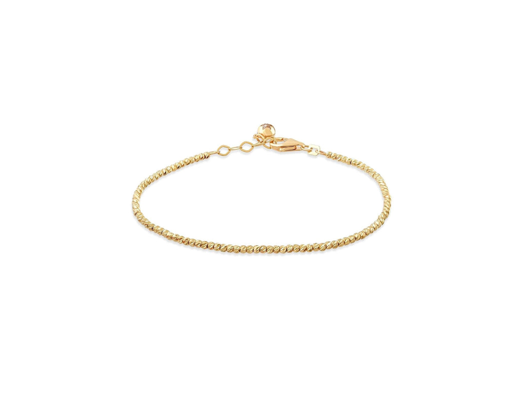 14K Solid Gold Minimal Chain Bracelet - Elegant Handmade Everyday Gift