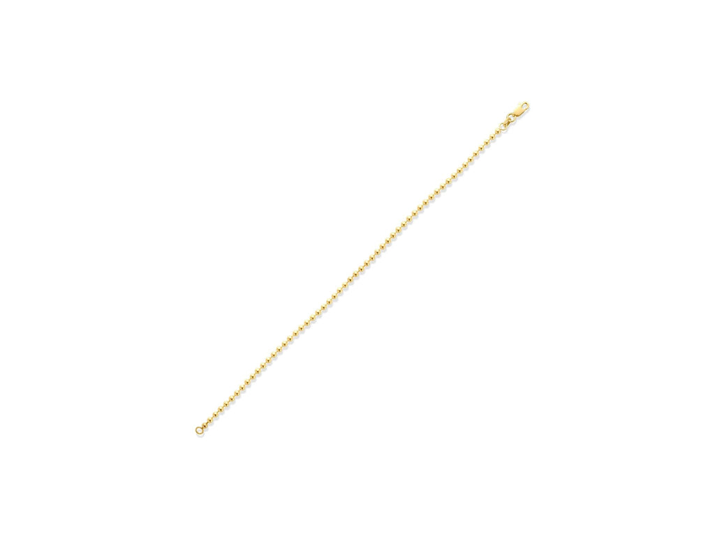 14K Solid Gold Beaded Bracelet - Dainty Gold Ball Chain Bracelet