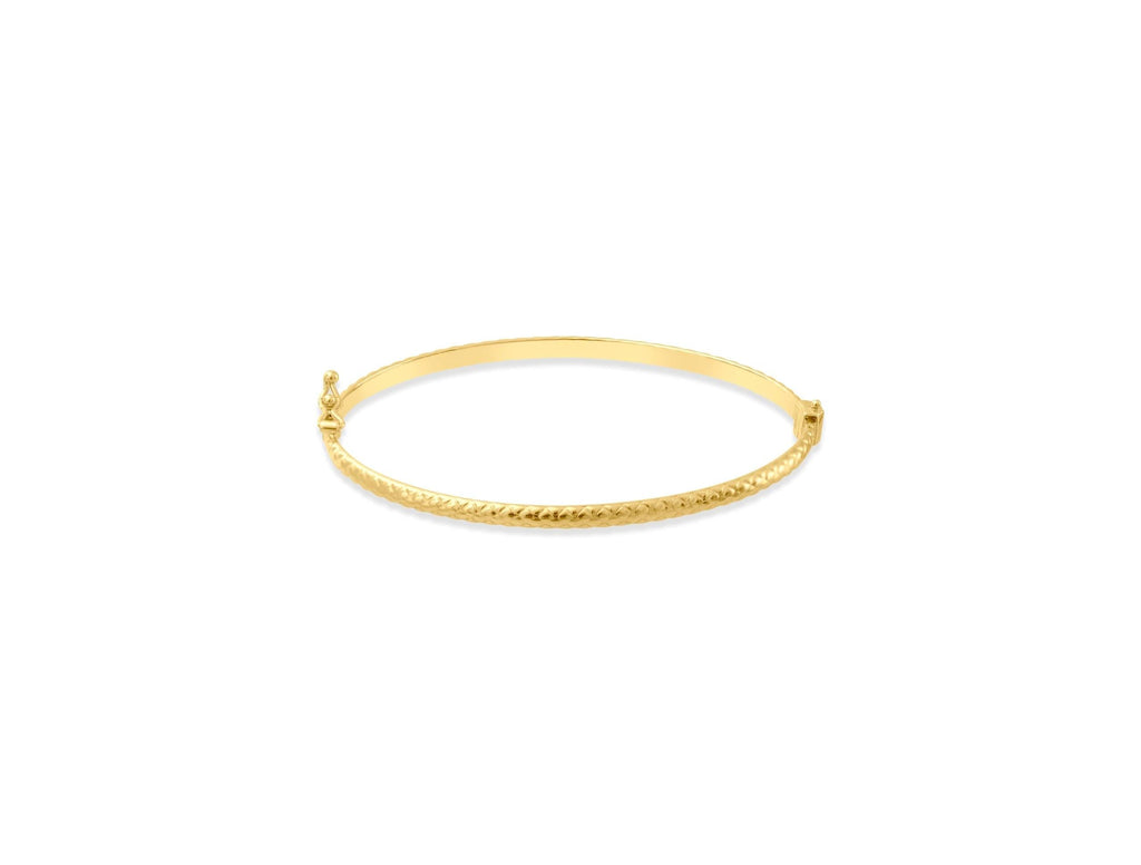 14K Solid Gold Twisted Bangle Bracelet – Handmade Real Gold Minimalist Jewelry