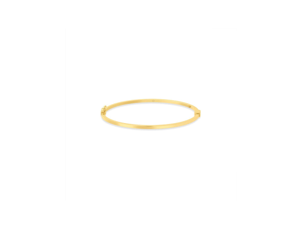 14K Solid Gold Bangle Bracelet – Minimalist Real Gold Jewelry