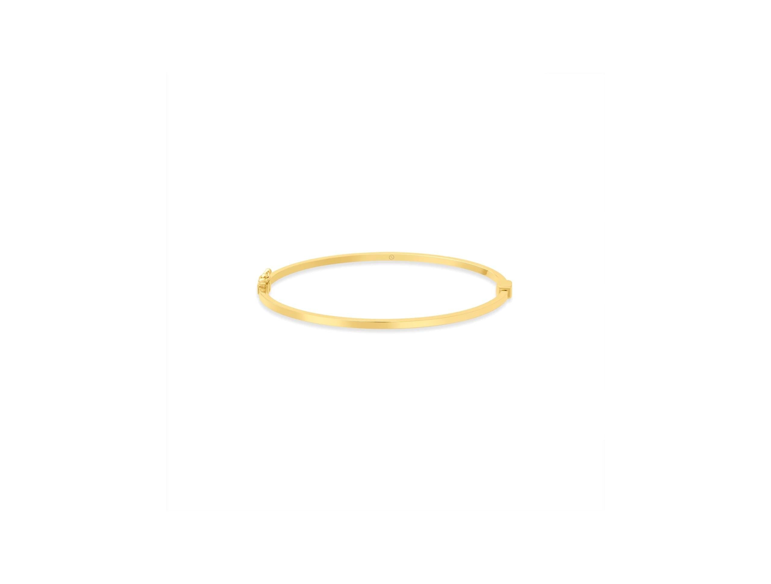 14K Solid Gold Bangle Bracelet – Minimalist Real Gold Jewelry