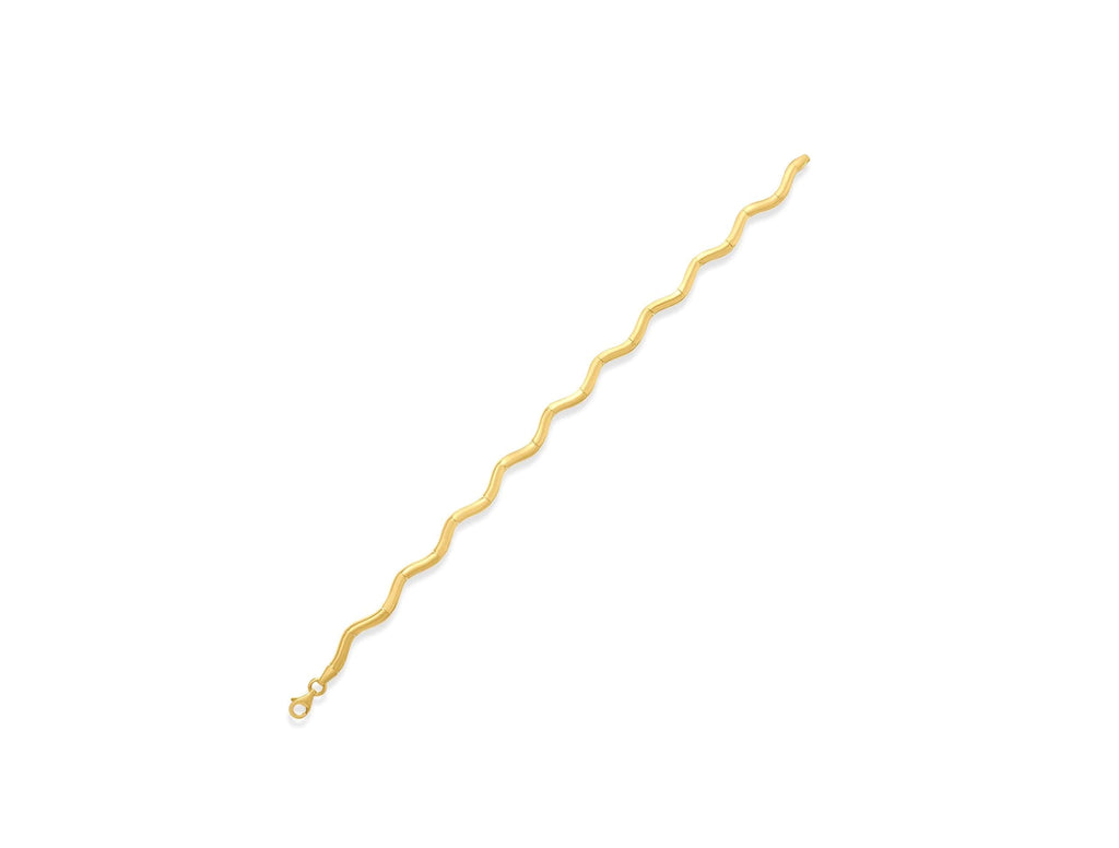 14K Solid Gold Wave Bangle Bracelet – Unique Textured Real Gold Jewelry