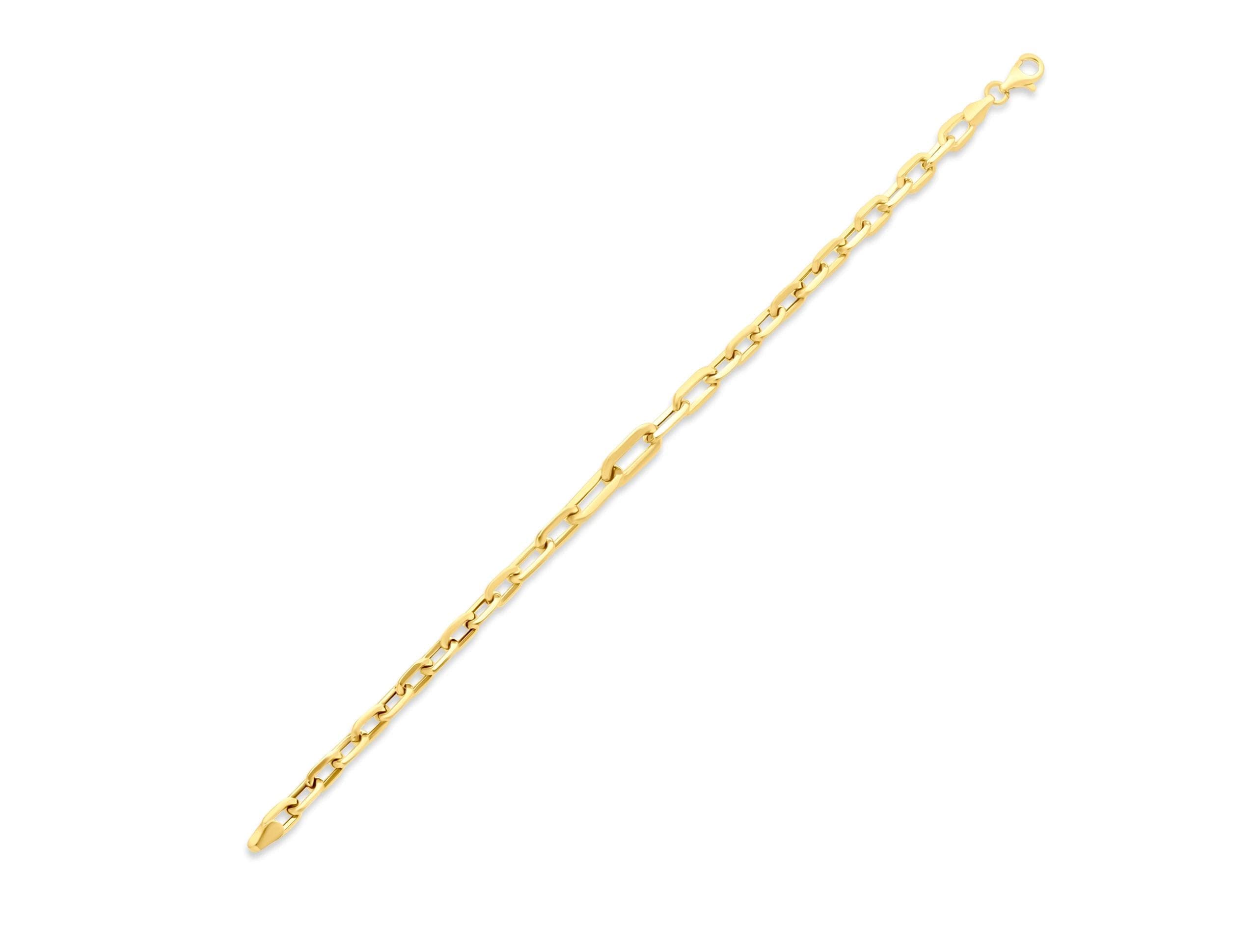 14K Solid Gold Chunky Link Bracelet – Bold Real Gold Chain Jewelry for Women, Modern Statement Bracelet, Elegant Everyday Gift