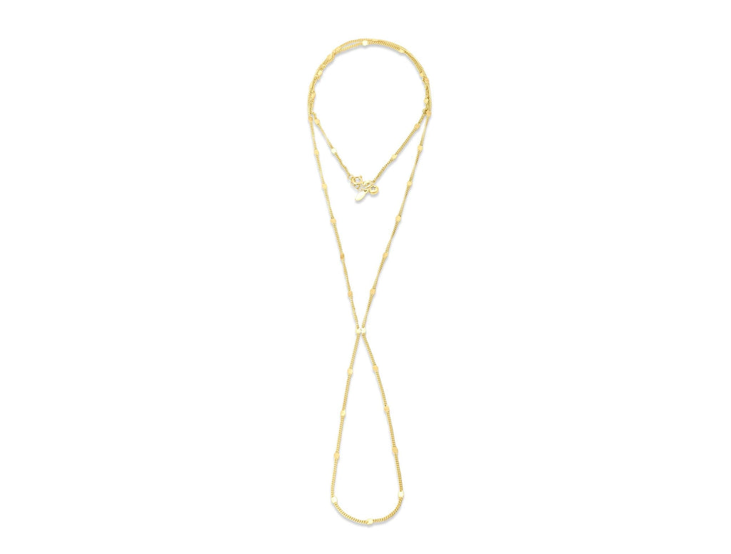 14K Solid Gold Hand Chain Bracelet – Elegant Minimalist Slave Chain