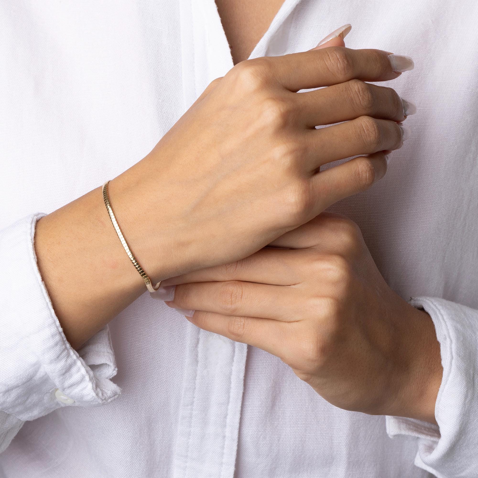 14K Solid Gold Box Chain Bracelet – Dainty Thin Real Gold Jewelry