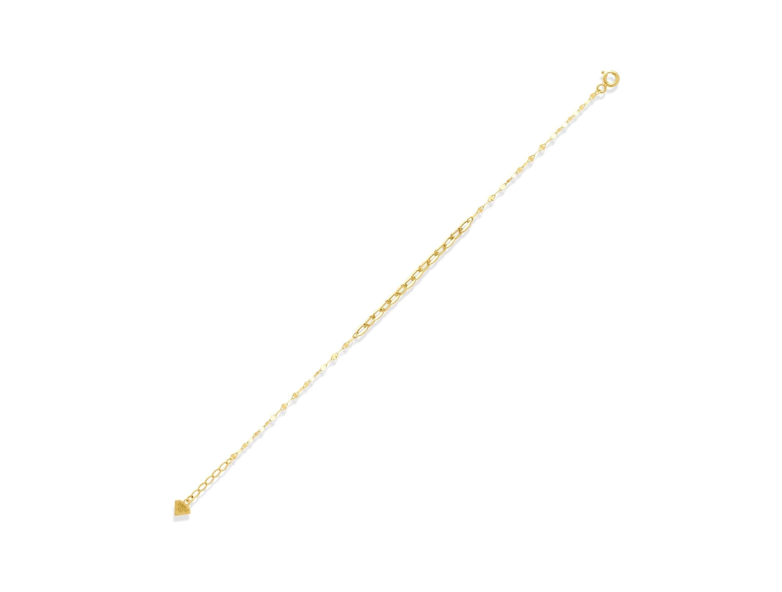 14K Solid Gold Link Bracelet – Minimalist Elegant Bracelet