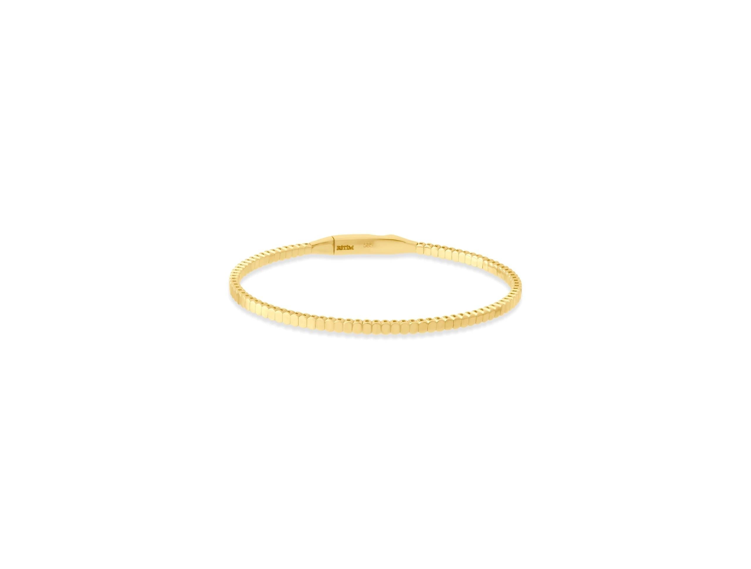 14K Solid Gold Square Link Bracelet – Dainty Real Gold Jewelry