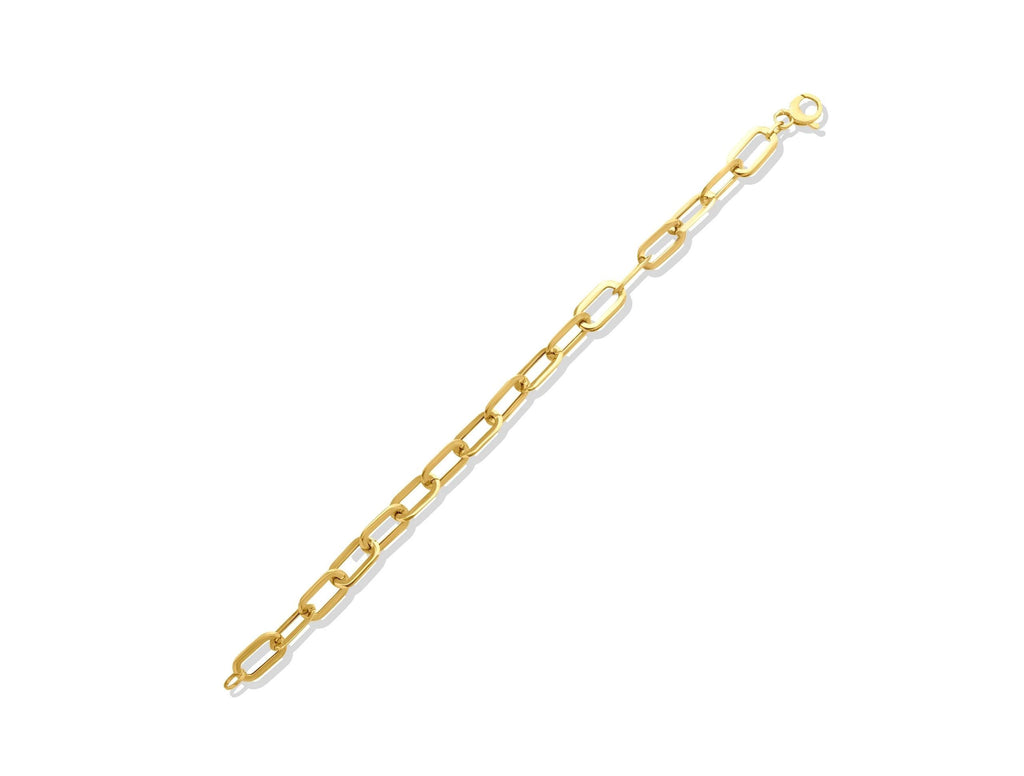 14K Solid Gold Oversized Paperclip Bracelet – Bold Chunky Link Real Gold Jewelry, Modern Statement Chain Bracelet for Women