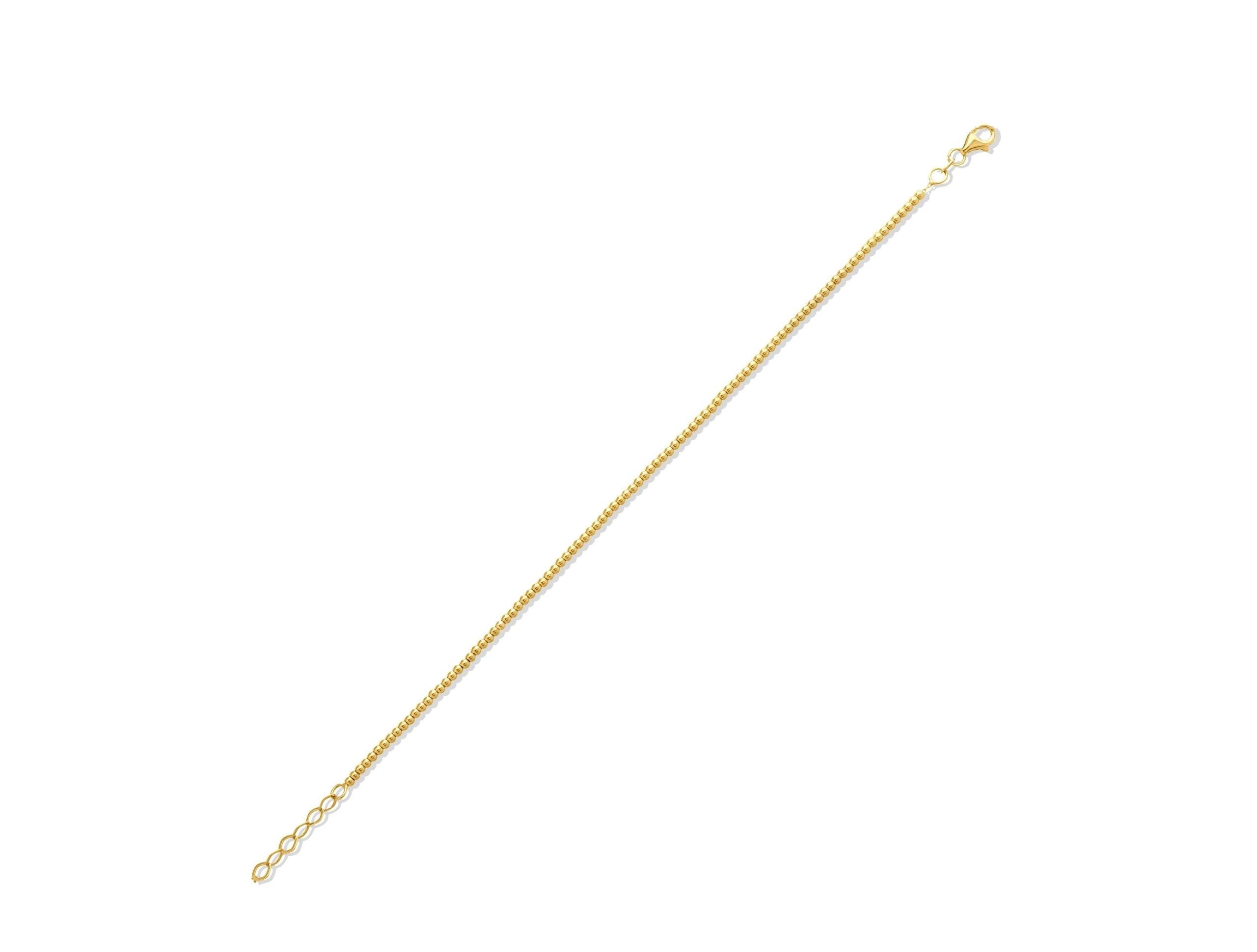 14K Solid Gold Beaded Ball Bracelet – Dainty Real Gold Jewelry