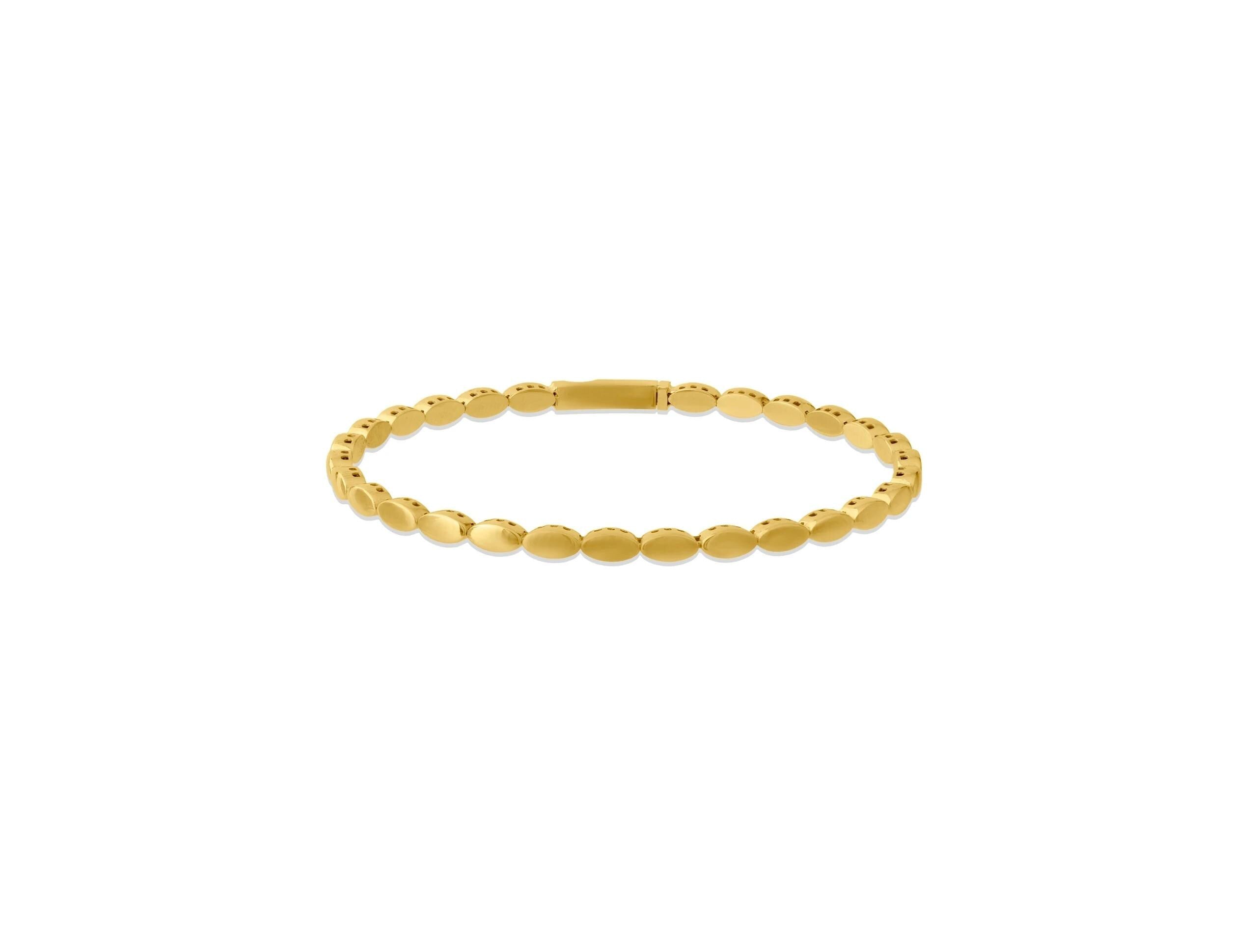 14K Solid Gold Oval Link Bracelet – Elegant Real Gold Jewelry