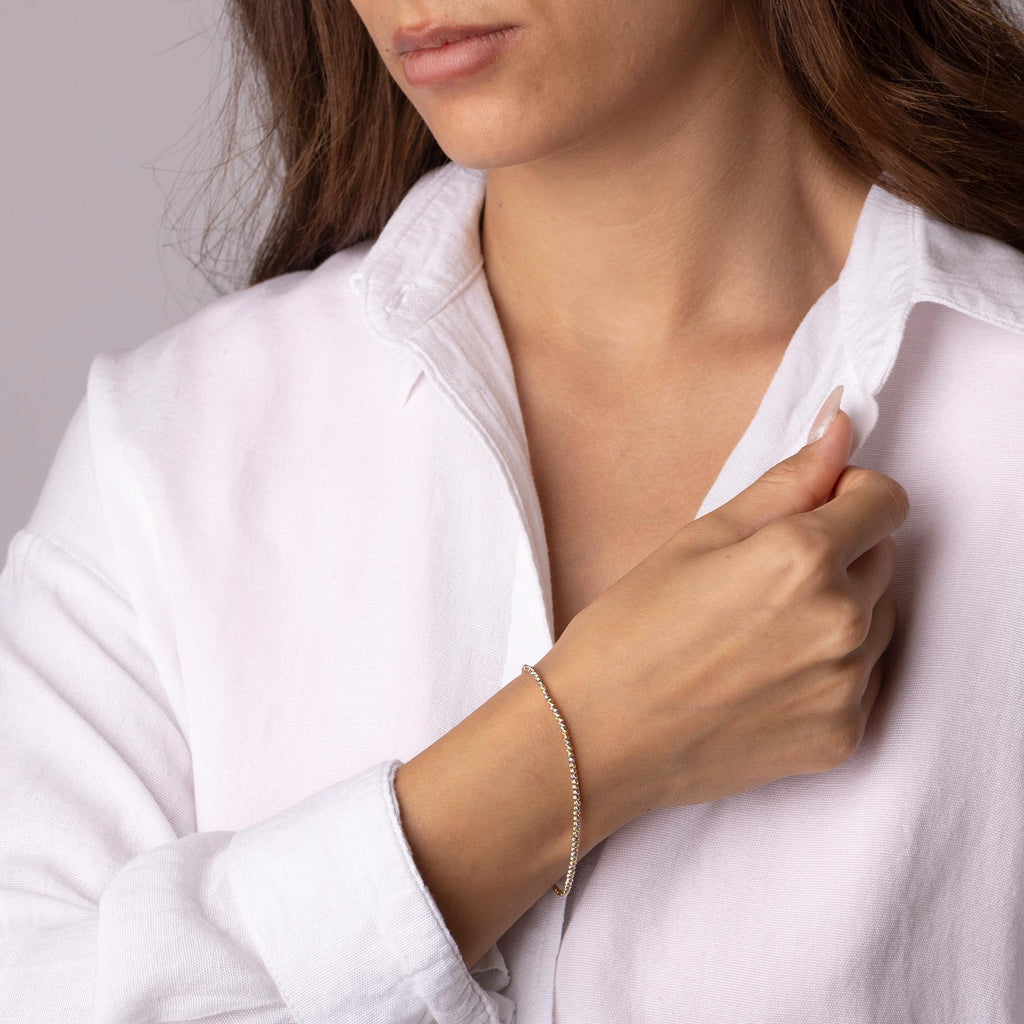 14K Solid Gold Dainty Chain Bracelet – Minimalist Real Gold Jewelry