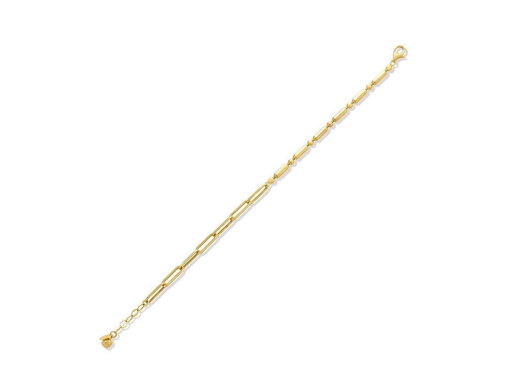 14K Solid Gold Paperclip Chain Bracelet – Minimalist Link Bracelet