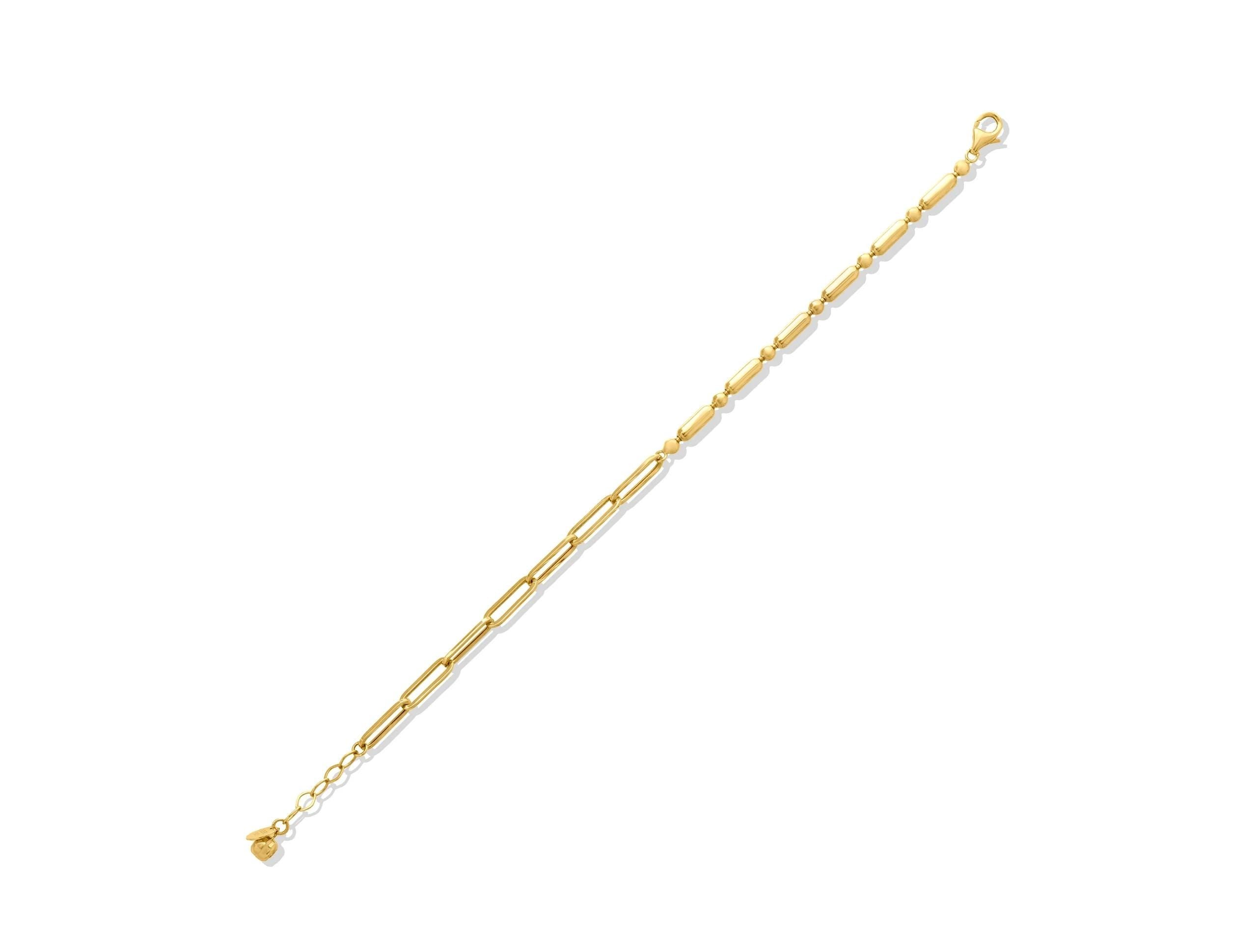 14K Solid Gold Paperclip Chain Bracelet – Minimalist Link Bracelet