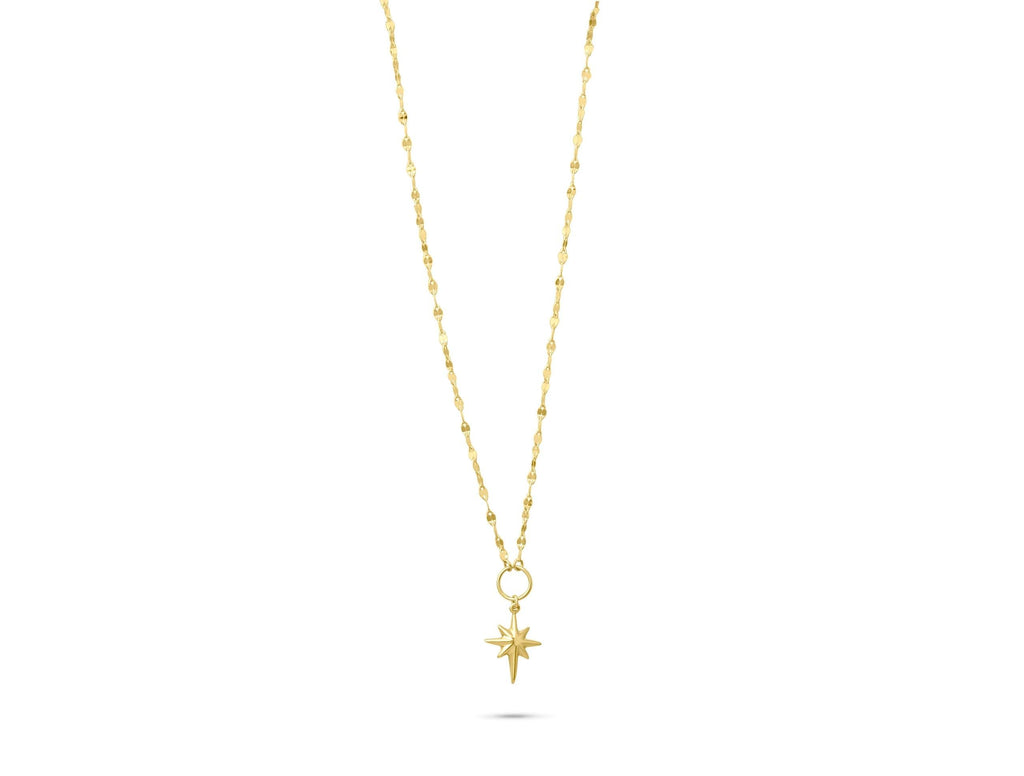 14K Solid Gold Beaded Chain Cross Necklace - Real Gold Dainty Pendant