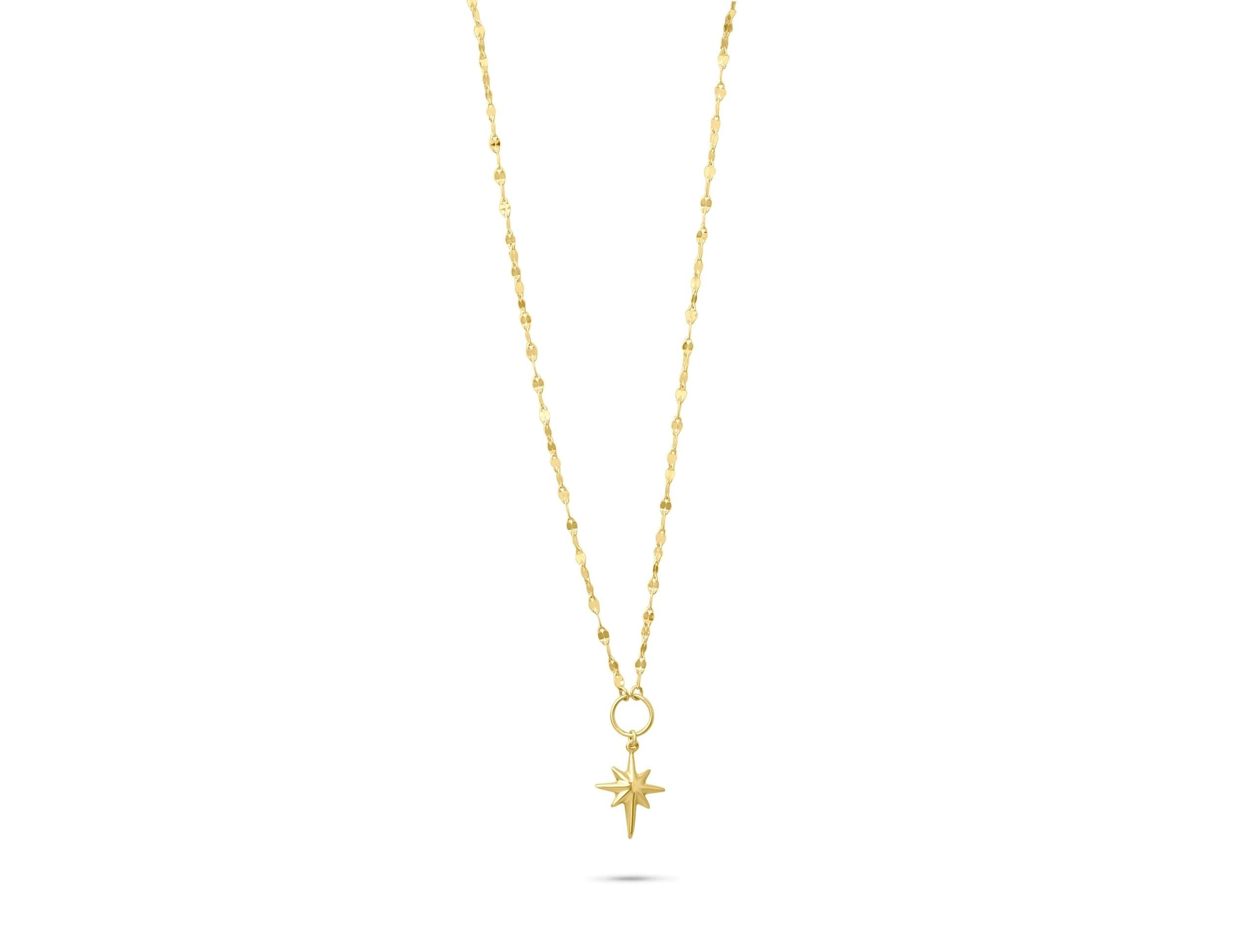 14K Solid Gold Beaded Chain Cross Necklace - Real Gold Dainty Pendant