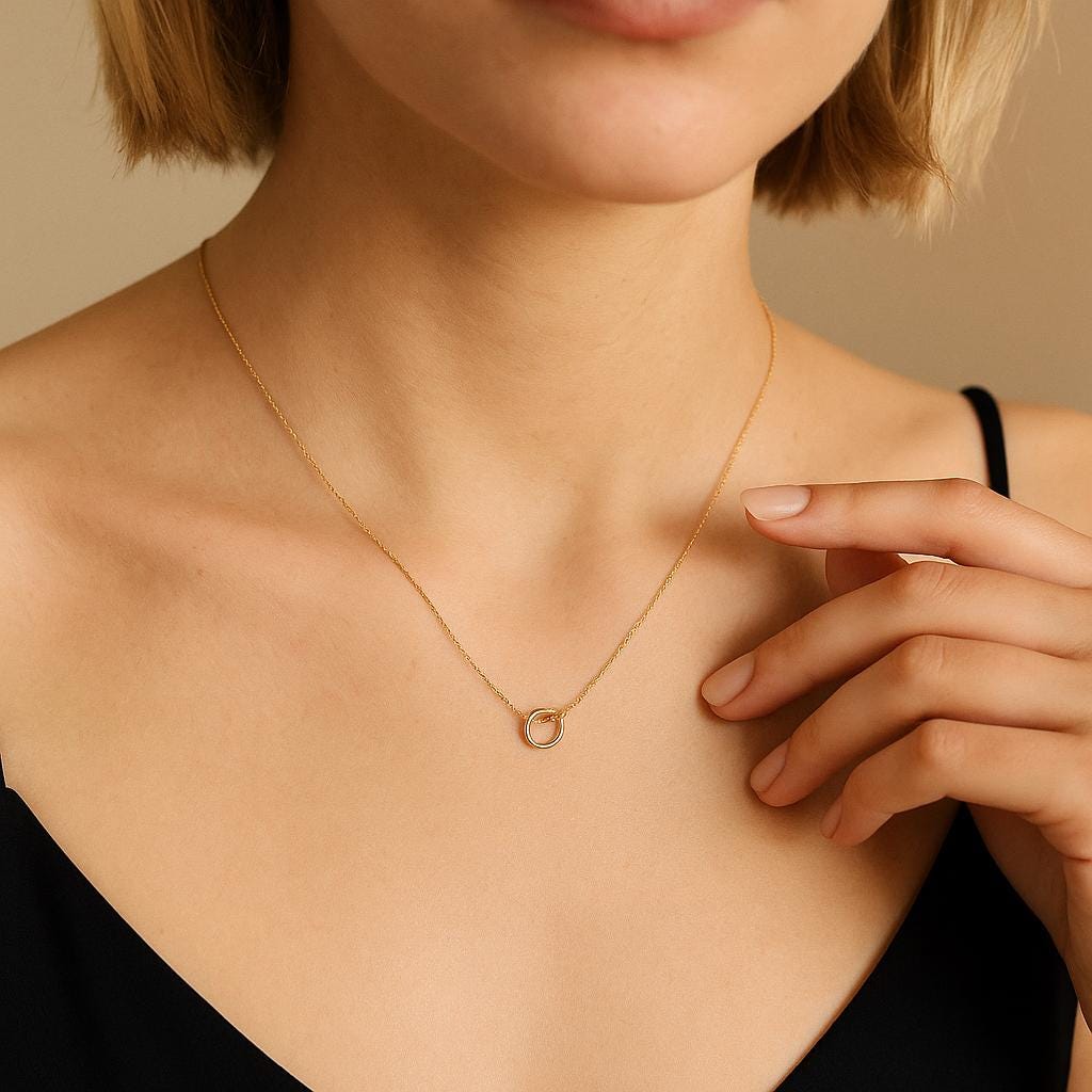 14K Solid Gold Knot Necklace - Real Gold Infinity Pendant