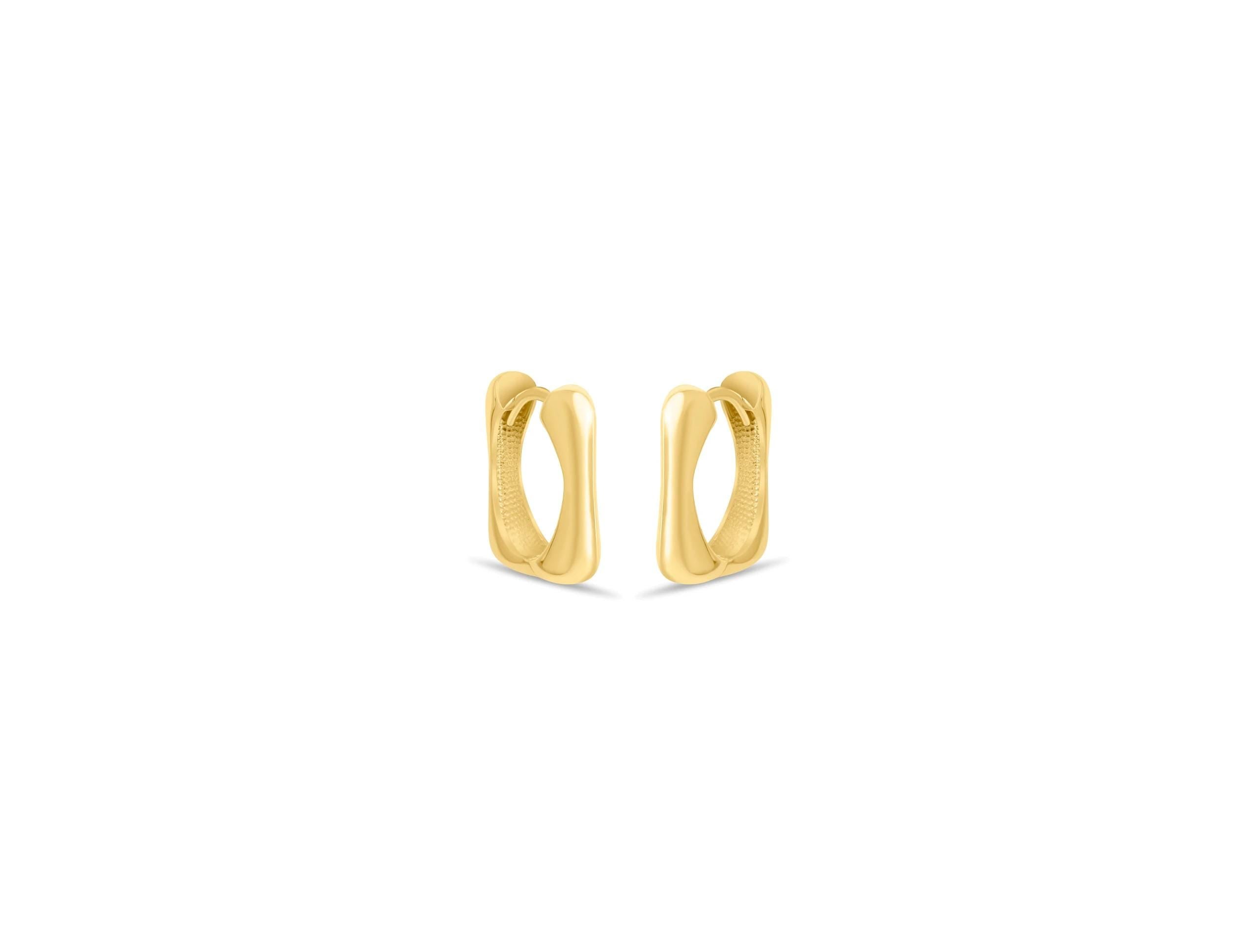 14K Solid Gold Hoop Earrings -Minimalist Real Gold Earrings for Everyday