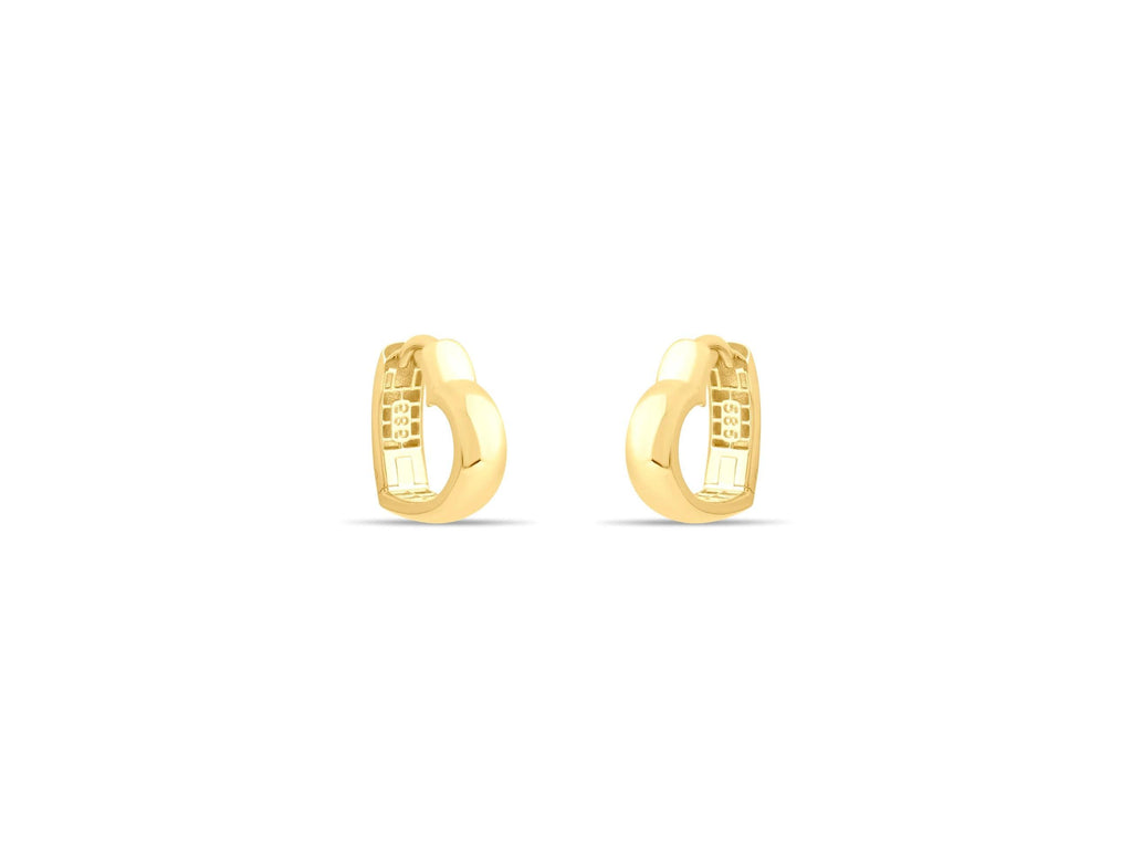 14K Solid Gold Bold Hoop Earrings - Thick Real Gold Earrings for Women