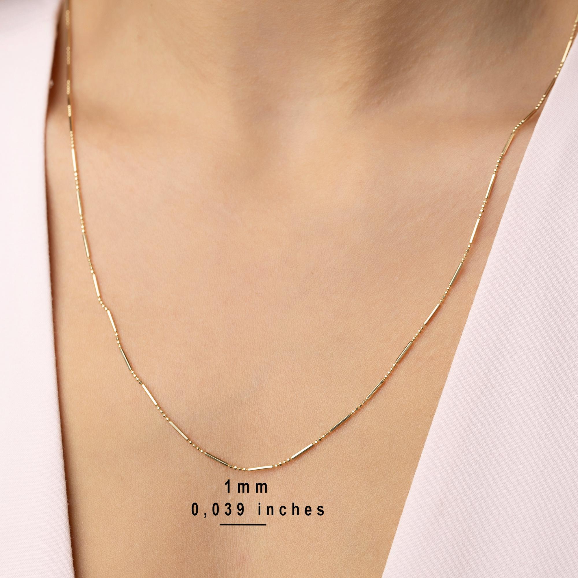 14K Solid Gold Chain Necklace - Everyday Minimalist Jewelry - Layering Gold Necklace