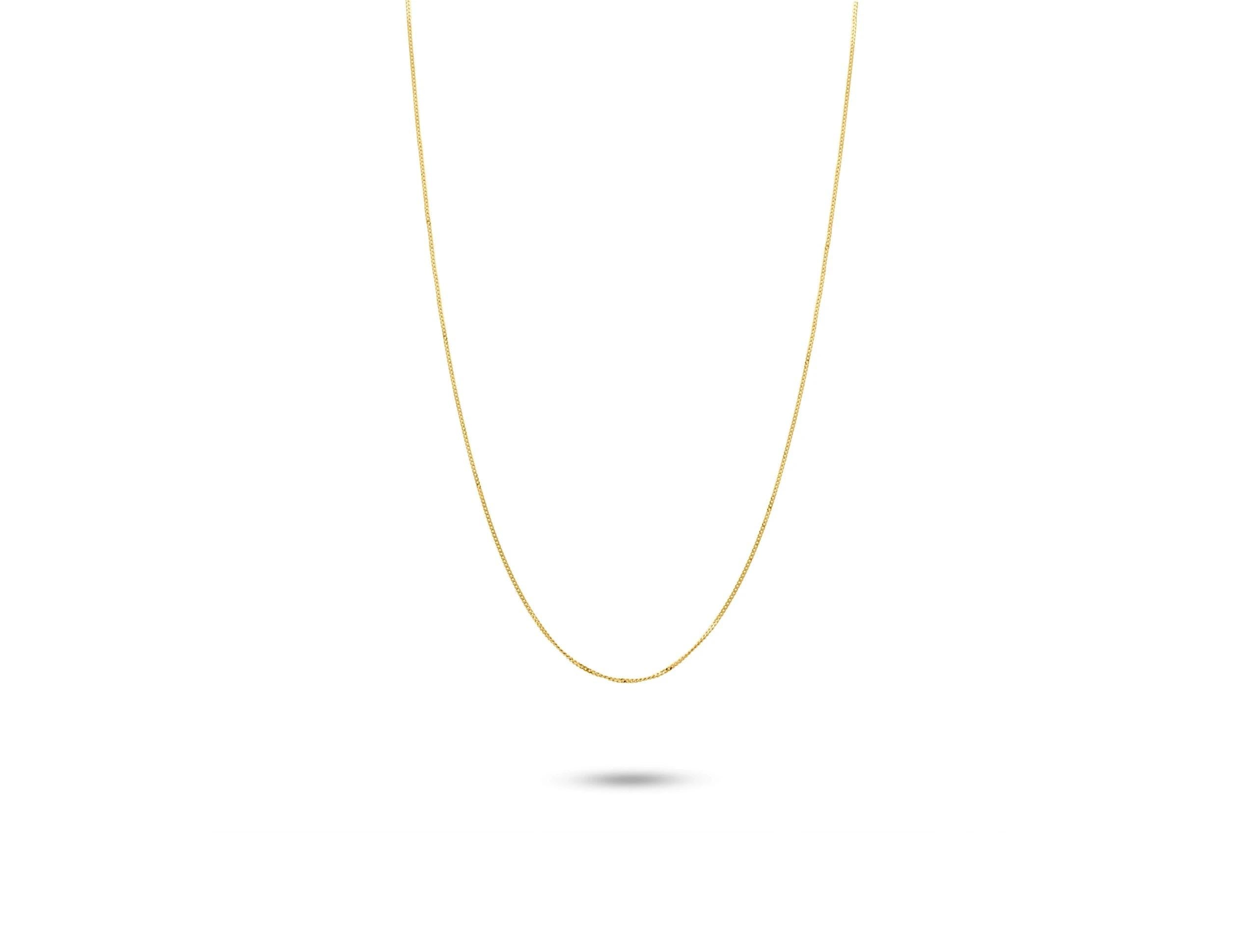 14K Solid Gold Thin Chain Necklace - Real Gold Dainty Chain