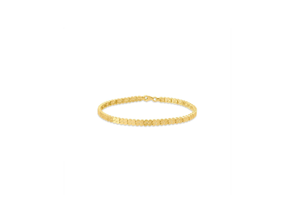 14K Solid Gold Figaro Chain Bracelet - Real Gold Link Chain