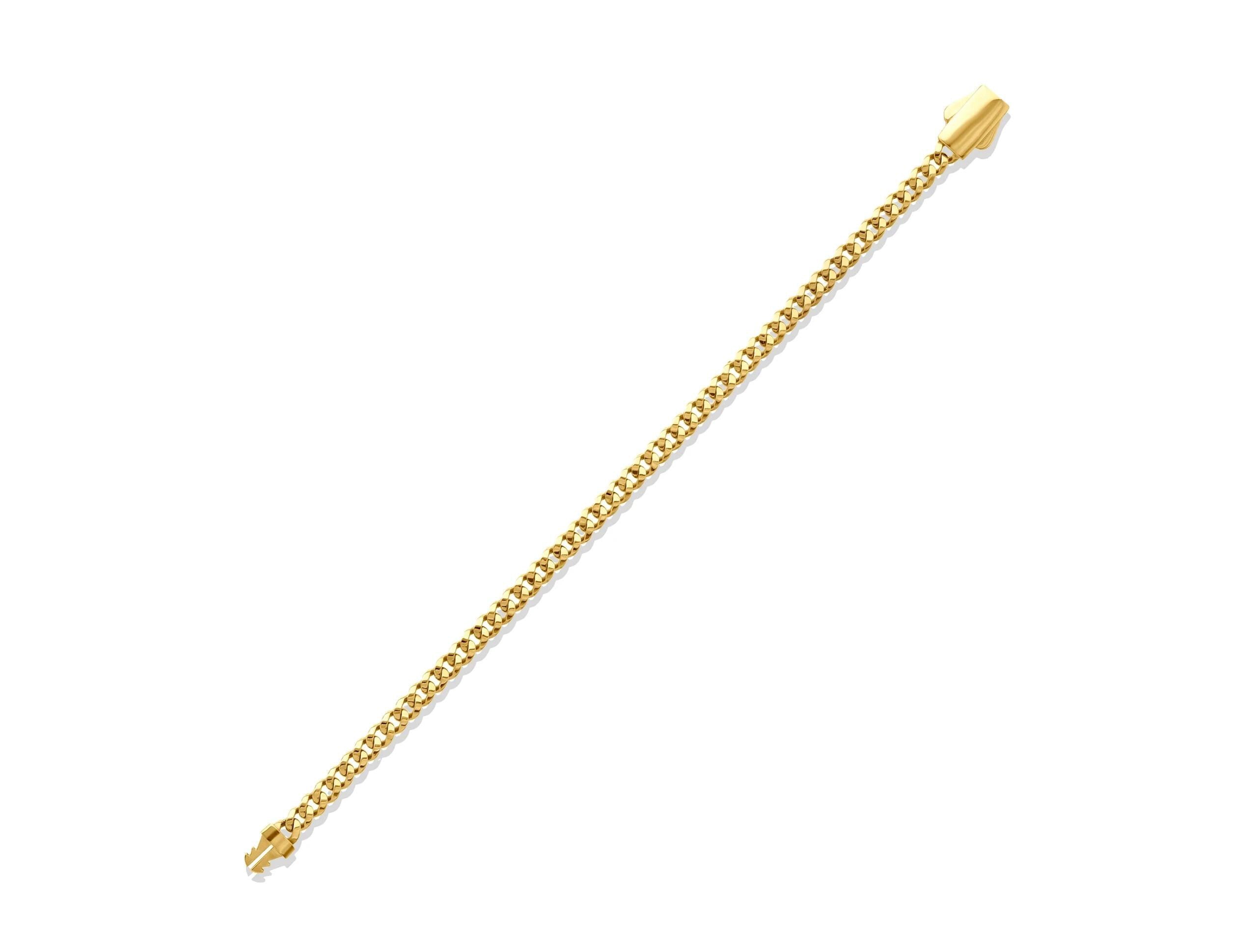 14K Solid Gold Curb Chain Bracelet – 5mm Thick Real Gold Jewelry