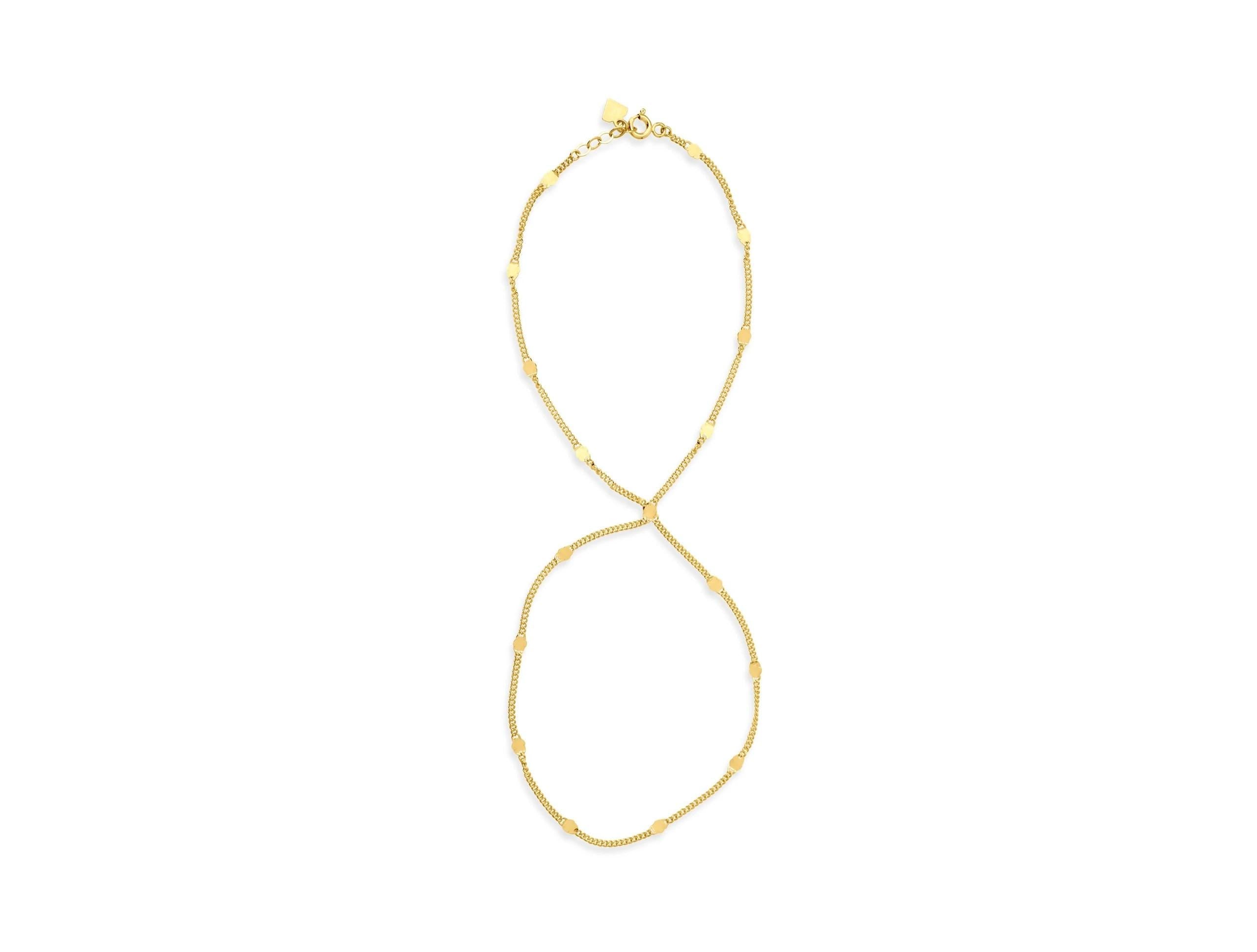 14K Solid Gold Hand Chain Bracelet – Elegant Minimalist Bracelet
