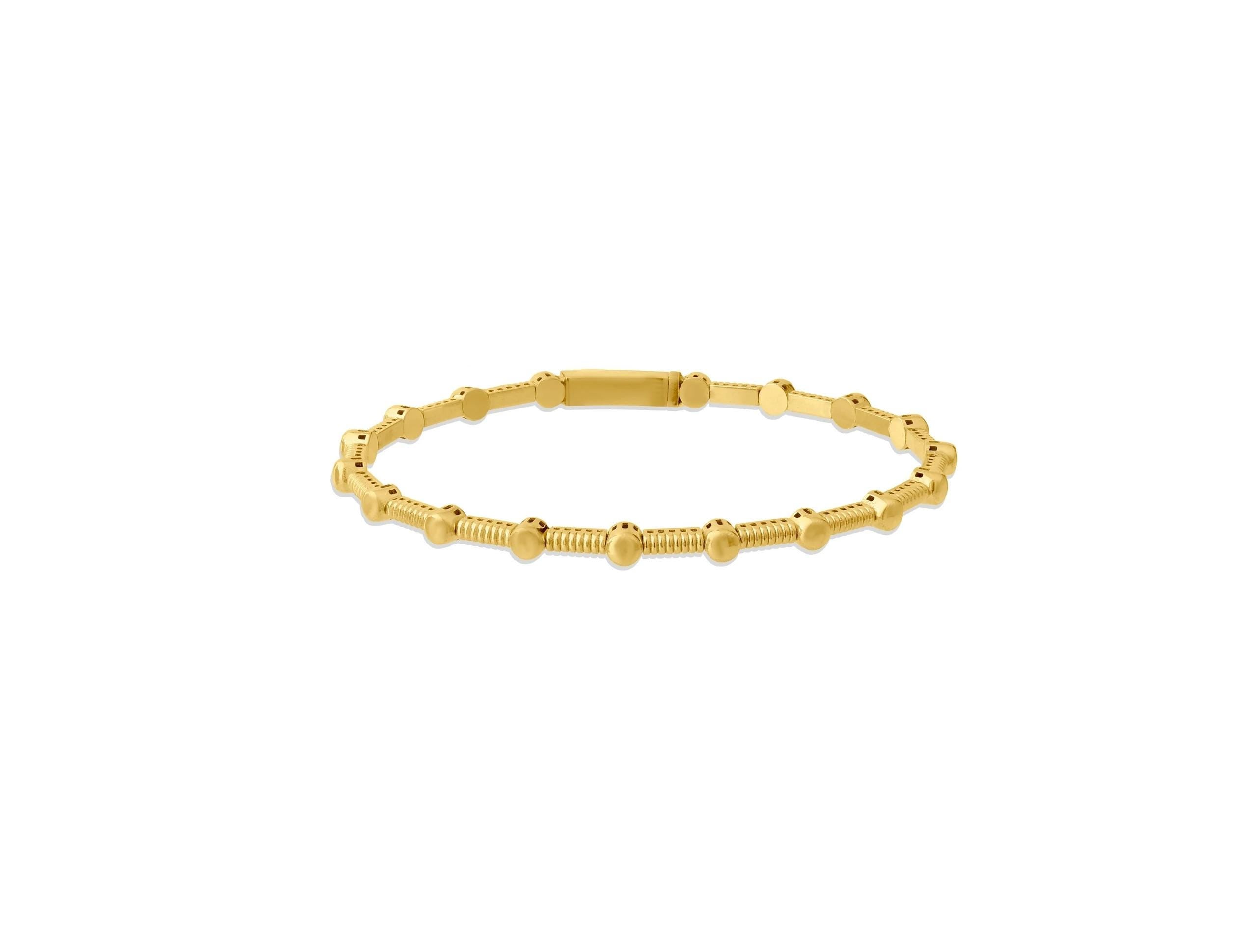 14K Solid Gold Beaded Bracelet – Dainty Real Gold Jewelry with Round Beads