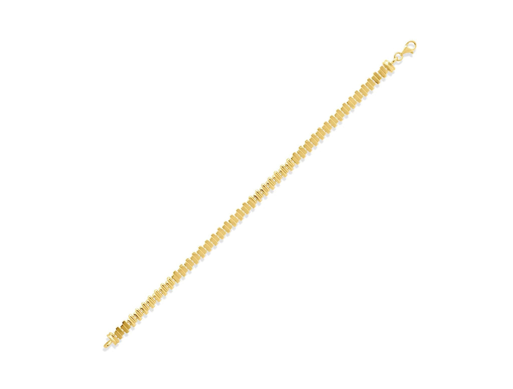 14K Solid Gold Link Bracelet - Square Chain Bracelet