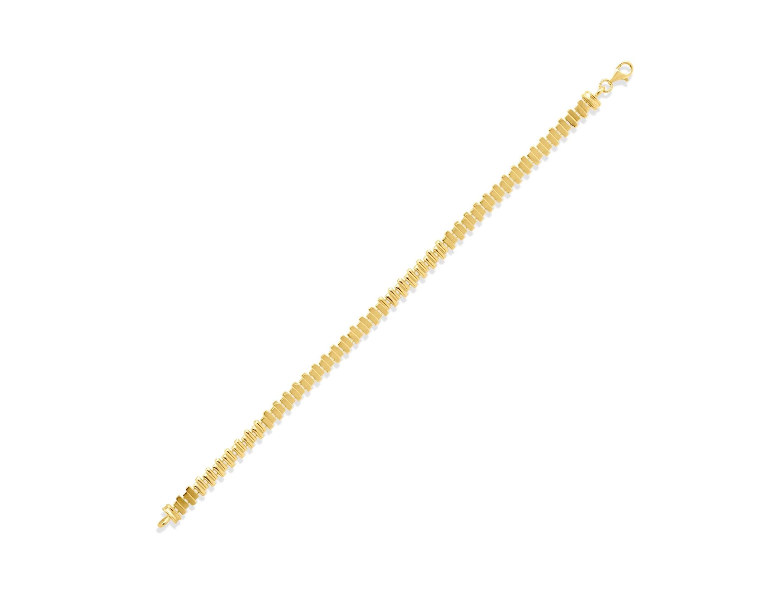 14K Solid Gold Link Bracelet - Square Chain Bracelet