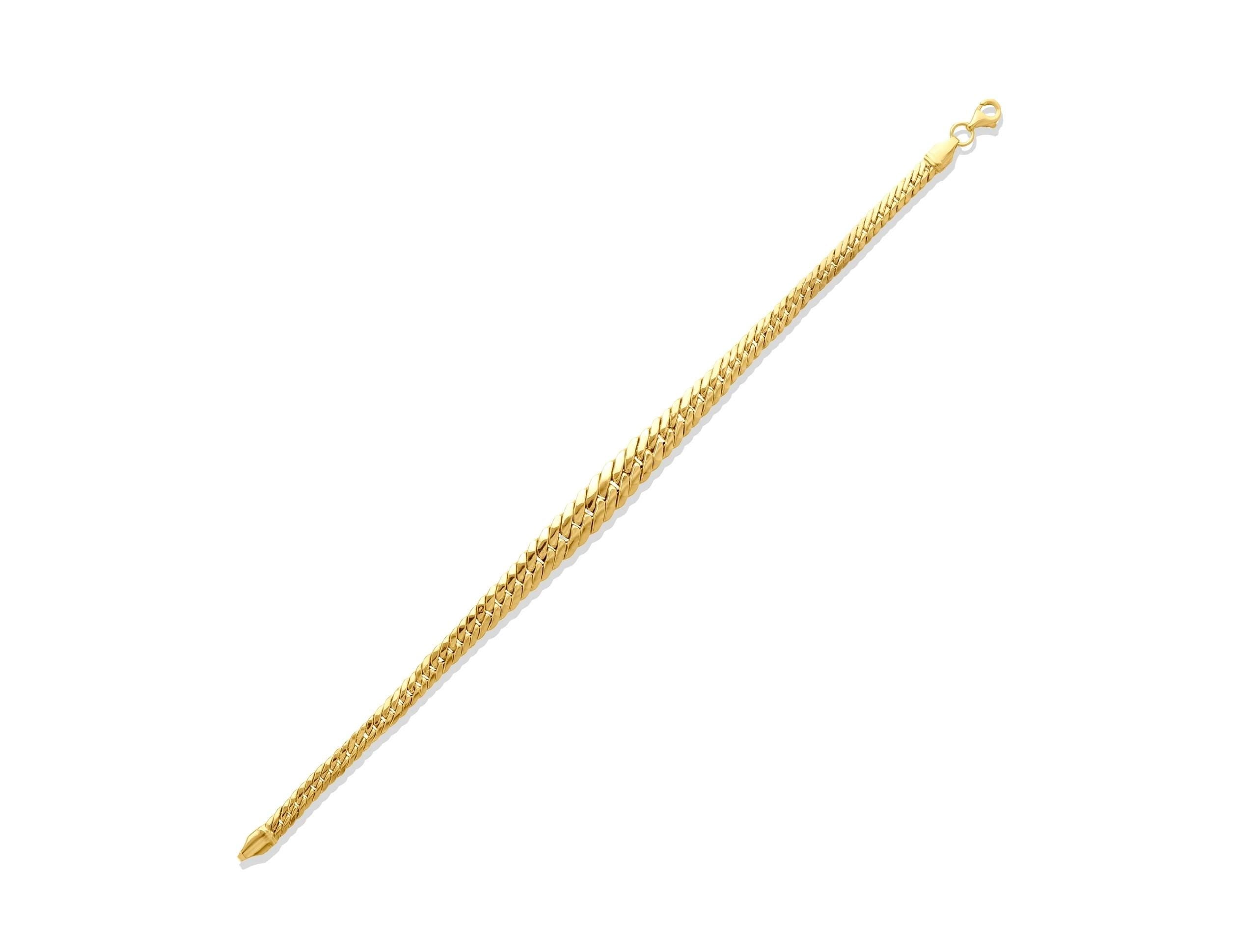 14K Solid Gold Snake Chain Bracelet – Elegant Flat Gold Bracelet