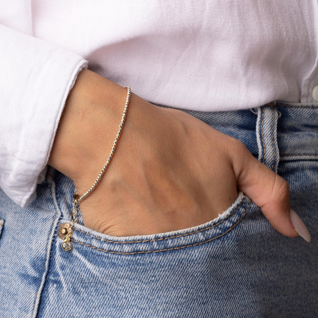 14K Solid Gold Dainty Chain Bracelet – Minimalist Real Gold Jewelry