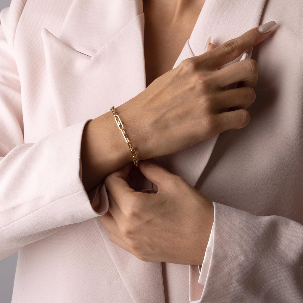 14K Solid Gold Link Chain Bracelet –  Minimalist Everyday Bracelet