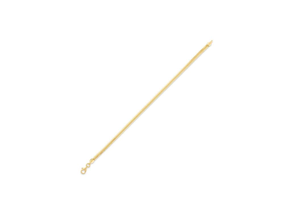 14K Solid Gold Snake Chain Bracelet - Herringbone Bracelet